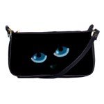 Halloween - black cat - blue eyes Shoulder Clutch Bags