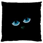 Halloween - black cat - blue eyes Large Cushion Case (One Side)