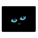 Halloween - black cat - blue eyes Double Sided Fleece Blanket (Small) 