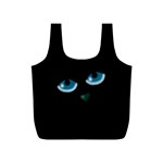 Halloween - black cat - blue eyes Full Print Recycle Bags (S) 