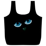 Halloween - black cat - blue eyes Full Print Recycle Bags (L) 