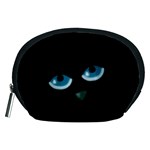 Halloween - black cat - blue eyes Accessory Pouches (Medium) 