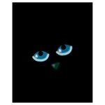 Halloween - black cat - blue eyes Drawstring Bag (Small)
