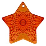 Lotus Fractal Flower Orange Yellow Ornament (Star) 