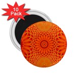 Lotus Fractal Flower Orange Yellow 2.25  Magnets (10 pack) 