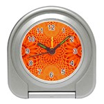 Lotus Fractal Flower Orange Yellow Travel Alarm Clocks
