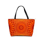 Lotus Fractal Flower Orange Yellow Shoulder Handbags