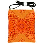 Lotus Fractal Flower Orange Yellow Shoulder Sling Bags
