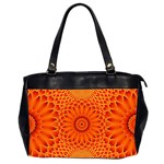 Lotus Fractal Flower Orange Yellow Office Handbags (2 Sides) 