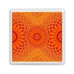 Lotus Fractal Flower Orange Yellow Memory Card Reader (Square) 