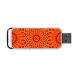 Lotus Fractal Flower Orange Yellow Portable USB Flash (Two Sides)