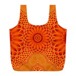 Lotus Fractal Flower Orange Yellow Full Print Recycle Bags (L) 