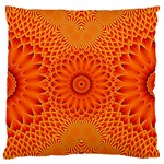 Lotus Fractal Flower Orange Yellow Standard Flano Cushion Case (Two Sides)