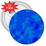 Simple blue 3  Buttons (10 pack) 