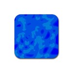 Simple blue Rubber Coaster (Square) 