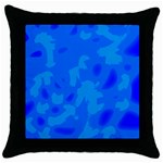 Simple blue Throw Pillow Case (Black)