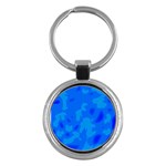 Simple blue Key Chains (Round) 