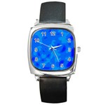 Simple blue Square Metal Watch