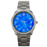 Simple blue Sport Metal Watch