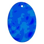 Simple blue Oval Ornament (Two Sides)