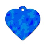 Simple blue Dog Tag Heart (One Side)