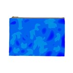 Simple blue Cosmetic Bag (Large) 