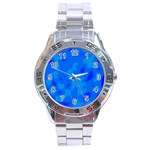 Simple blue Stainless Steel Analogue Watch
