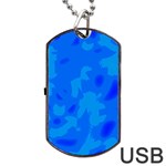 Simple blue Dog Tag USB Flash (One Side)