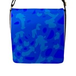 Simple blue Flap Messenger Bag (L) 