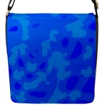Simple blue Flap Messenger Bag (S)