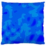 Simple blue Large Flano Cushion Case (One Side)