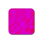 Simple pink Rubber Coaster (Square) 
