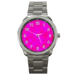 Simple pink Sport Metal Watch