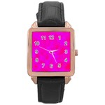 Simple pink Rose Gold Leather Watch 