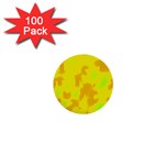 Simple yellow 1  Mini Buttons (100 pack) 