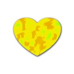 Simple yellow Rubber Coaster (Heart) 