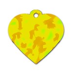 Simple yellow Dog Tag Heart (Two Sides)