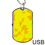 Simple yellow Dog Tag USB Flash (One Side)