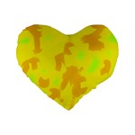 Simple yellow Standard 16  Premium Heart Shape Cushions