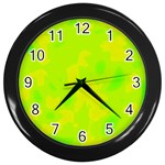 Simple yellow and green Wall Clocks (Black)