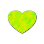 Simple yellow and green Heart Coaster (4 pack) 