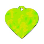 Simple yellow and green Dog Tag Heart (Two Sides)