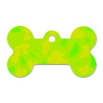 Simple yellow and green Dog Tag Bone (One Side)