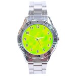 Simple yellow and green Stainless Steel Analogue Watch