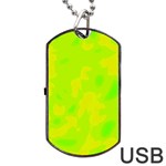 Simple yellow and green Dog Tag USB Flash (Two Sides) 