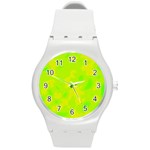 Simple yellow and green Round Plastic Sport Watch (M)