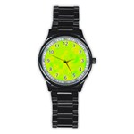 Simple yellow and green Stainless Steel Round Watch