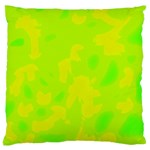 Simple yellow and green Large Flano Cushion Case (Two Sides)