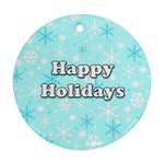 Happy holidays blue pattern Ornament (Round) 