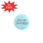 Happy holidays blue pattern 1  Mini Magnet (10 pack) 